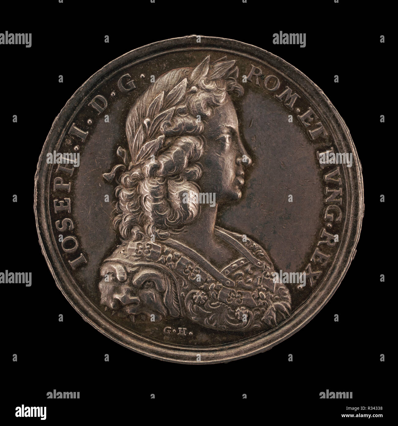 Médaille du couronnement de Joseph I, 1678-1711, roi de Hongrie 1687, roi des Romains en 1690, empereur romain saint 1705 [avers]. En date du : 1690. Dimensions : hors tout (diamètre) : 3,5 cm (1 3/8 in.) Poids brut : 18,14 gr (0,04 lb.) axe : 12:00. Médium : l'argent. Musée : National Gallery of Art, Washington DC. Auteur : Georg Hautsch. Banque D'Images