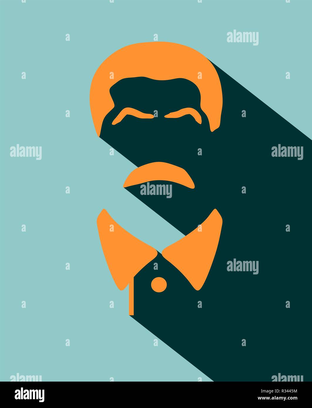 Portrait de scénario de Joseph Staline. Style d'icône plate Illustration de Vecteur