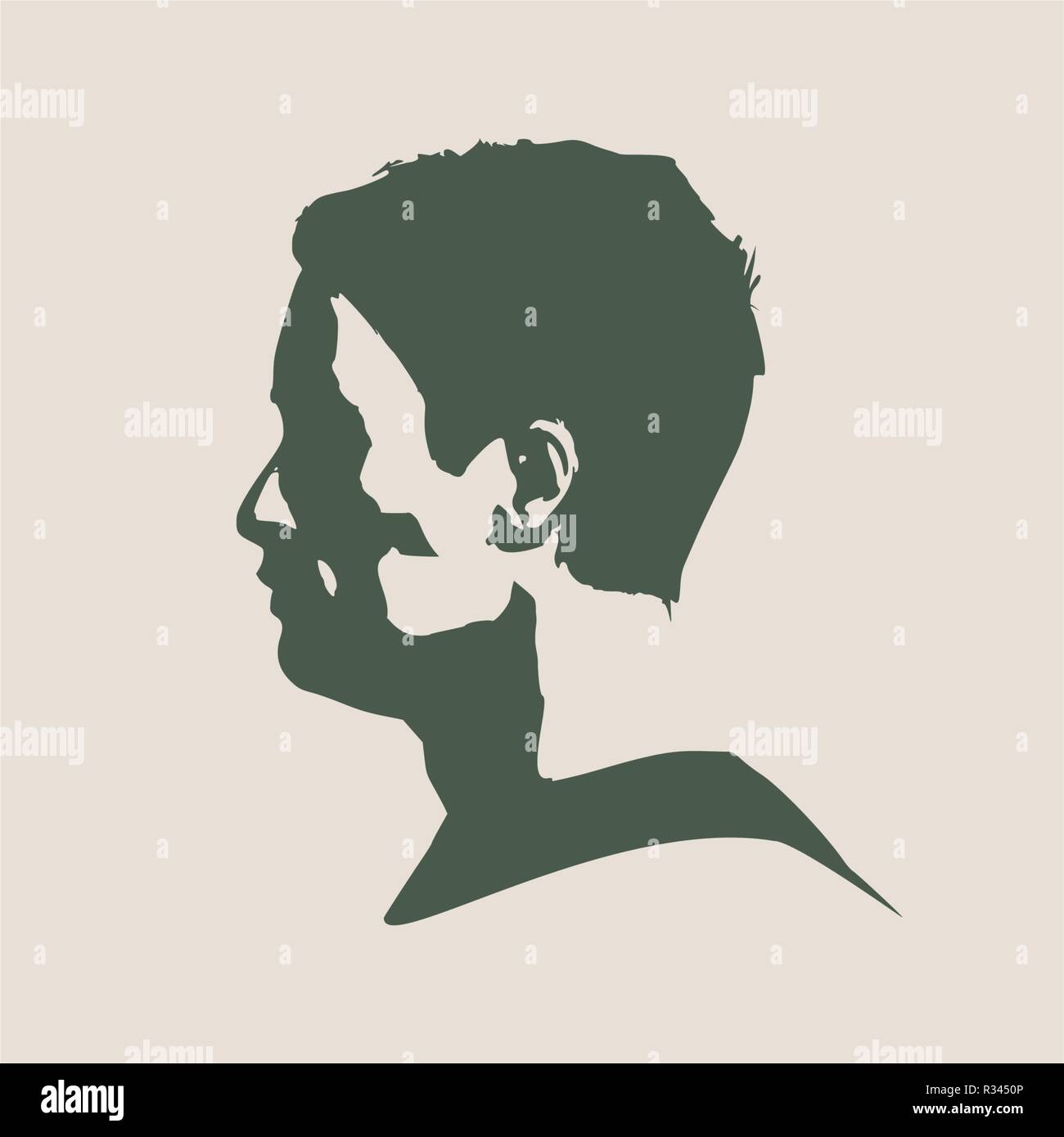 Silhouette visage homme Banque de photographies et d’images à haute ...