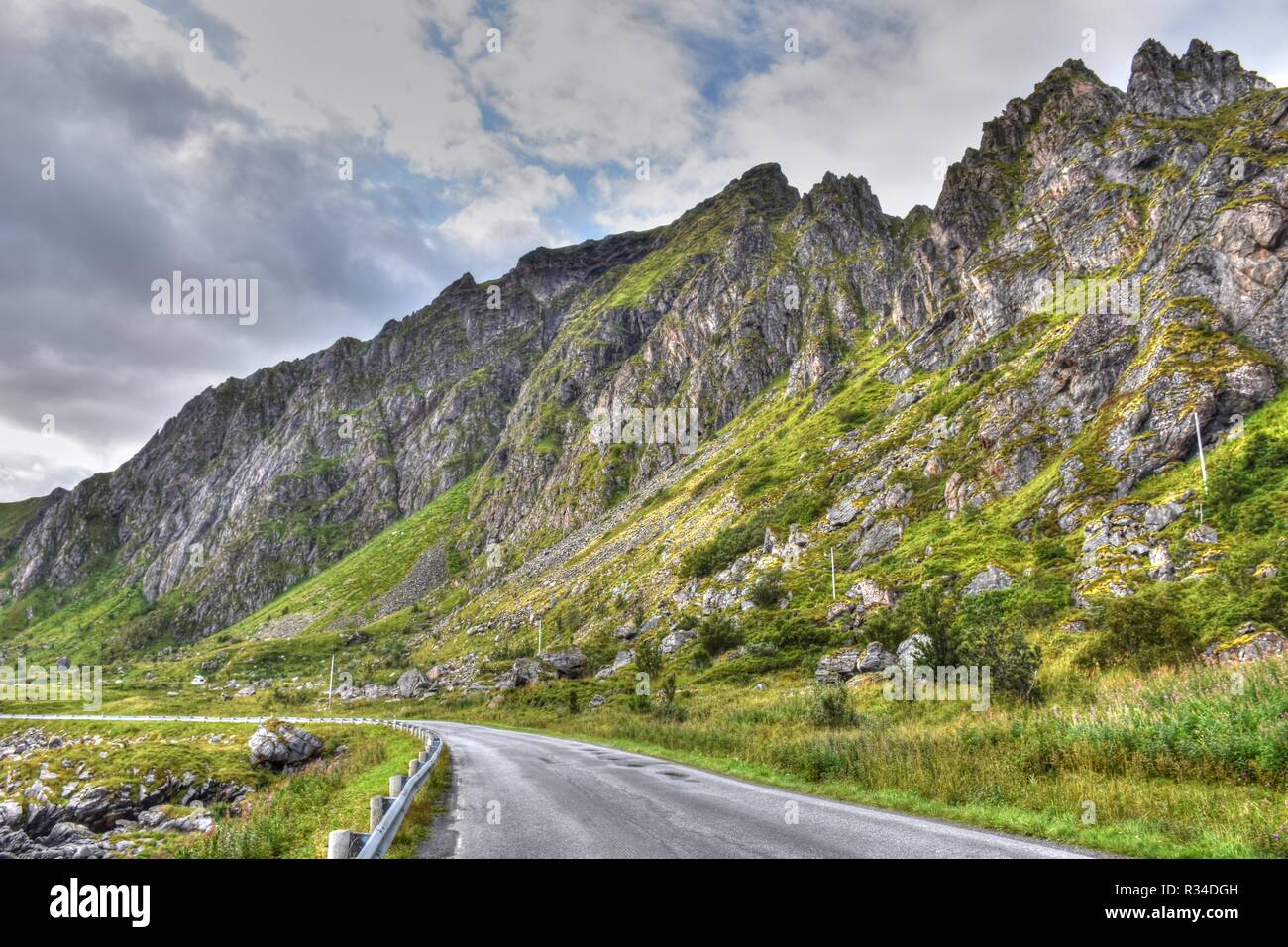 Norvège, Nordland, Andenes Andøya Vesterålen sans petrole,,, Insel, Küste, Sommer, Straße, Landstraße, Gebirge, Fv 976, 976, Dorf, Brandung, Andhauet, Bleik, Stra Banque D'Images