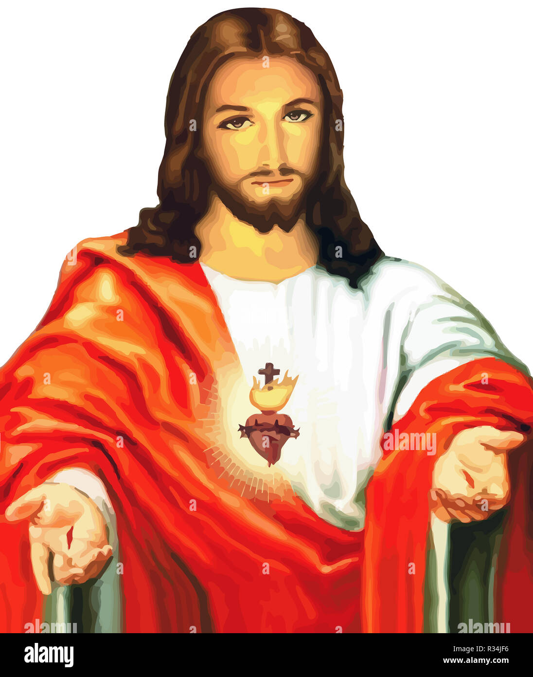 Jésus Christ la foi la paix amour sacré coeur saint esprit illustration