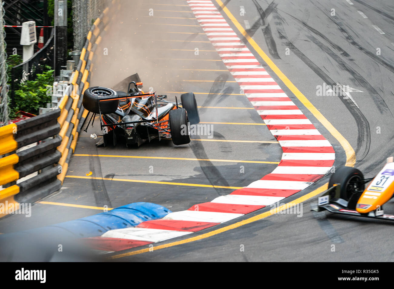 Sophia Floresch 2018 Grand Prix de Macao accident Banque D'Images