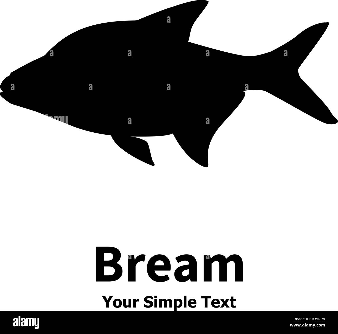 Vector illustration silhouette de brème poisson Illustration de Vecteur