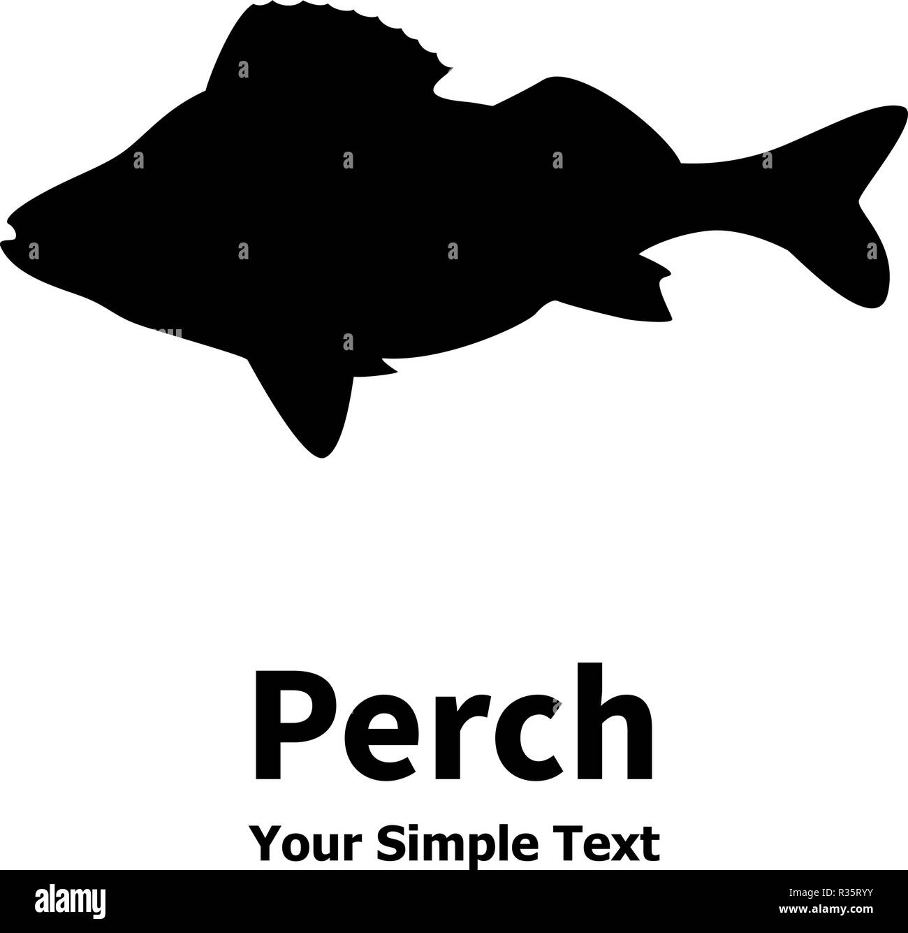 Silhouette d'un poisson isolé sur fond blanc Illustration de Vecteur