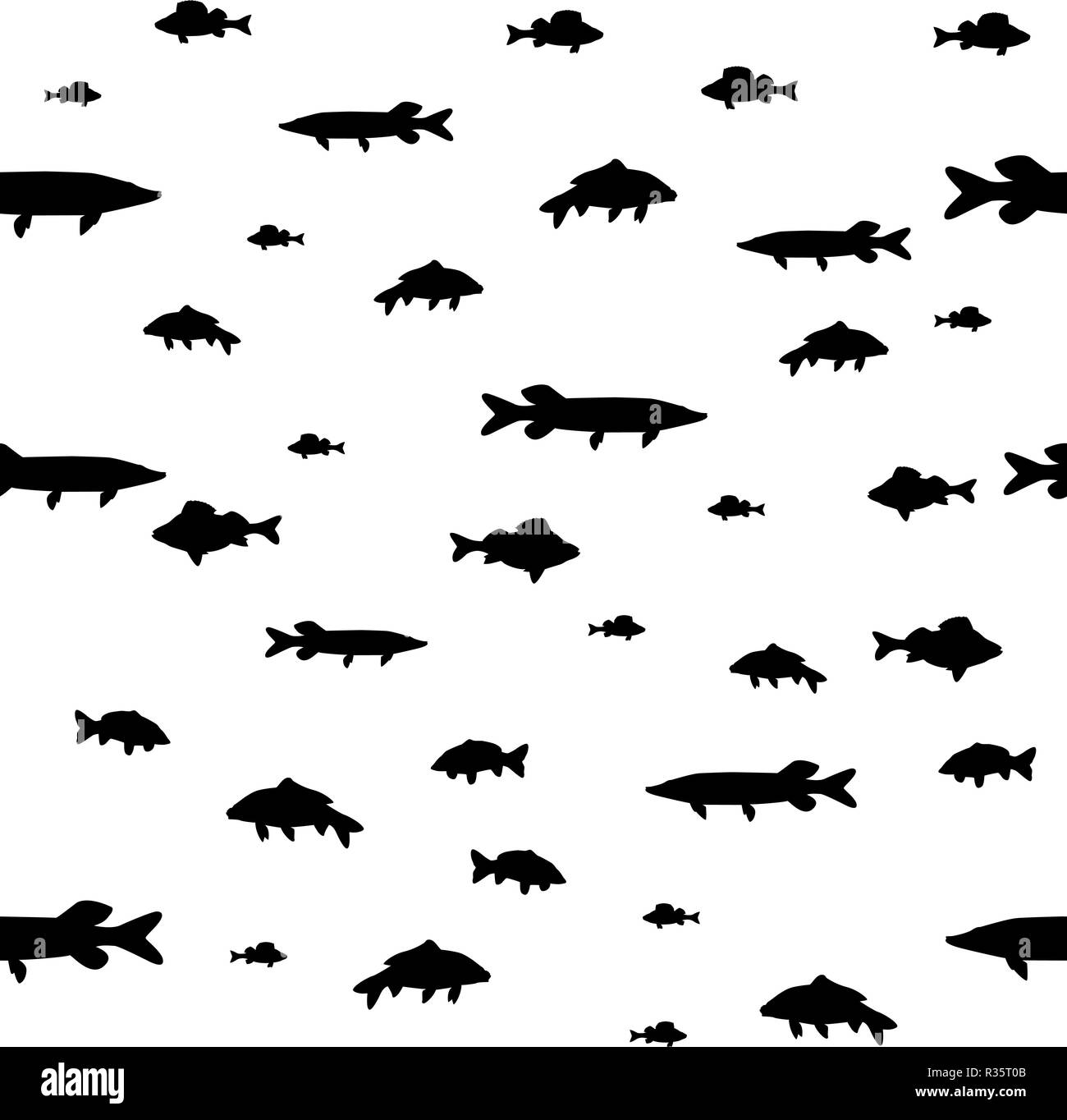 Seamless background de poissons du lac Illustration de Vecteur