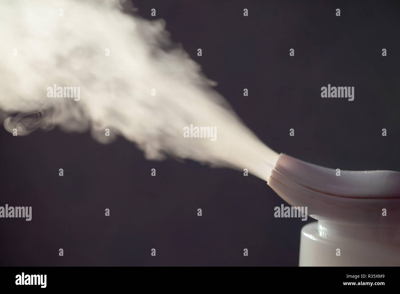 La propagation de l'humidificateur à vapeur dans l'obscurité Banque D'Images