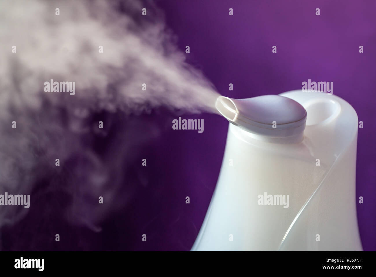 La propagation de l'humidificateur à vapeur dans l'obscurité Banque D'Images