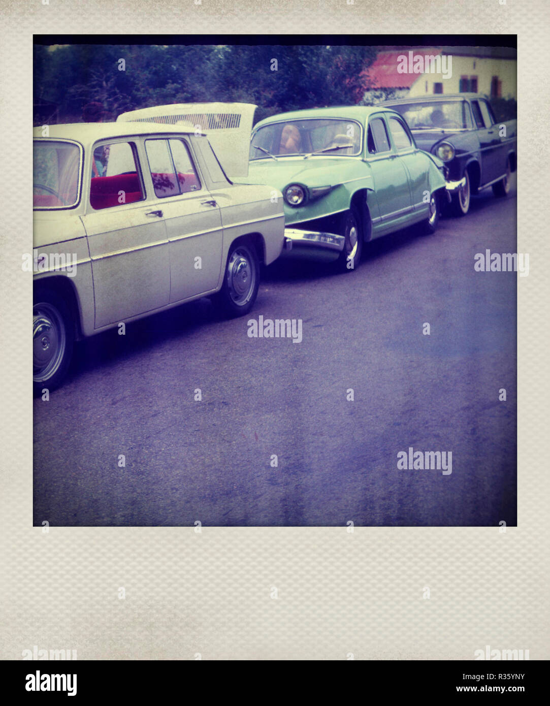 Effet Polaroid de voitures anciennes Banque D'Images