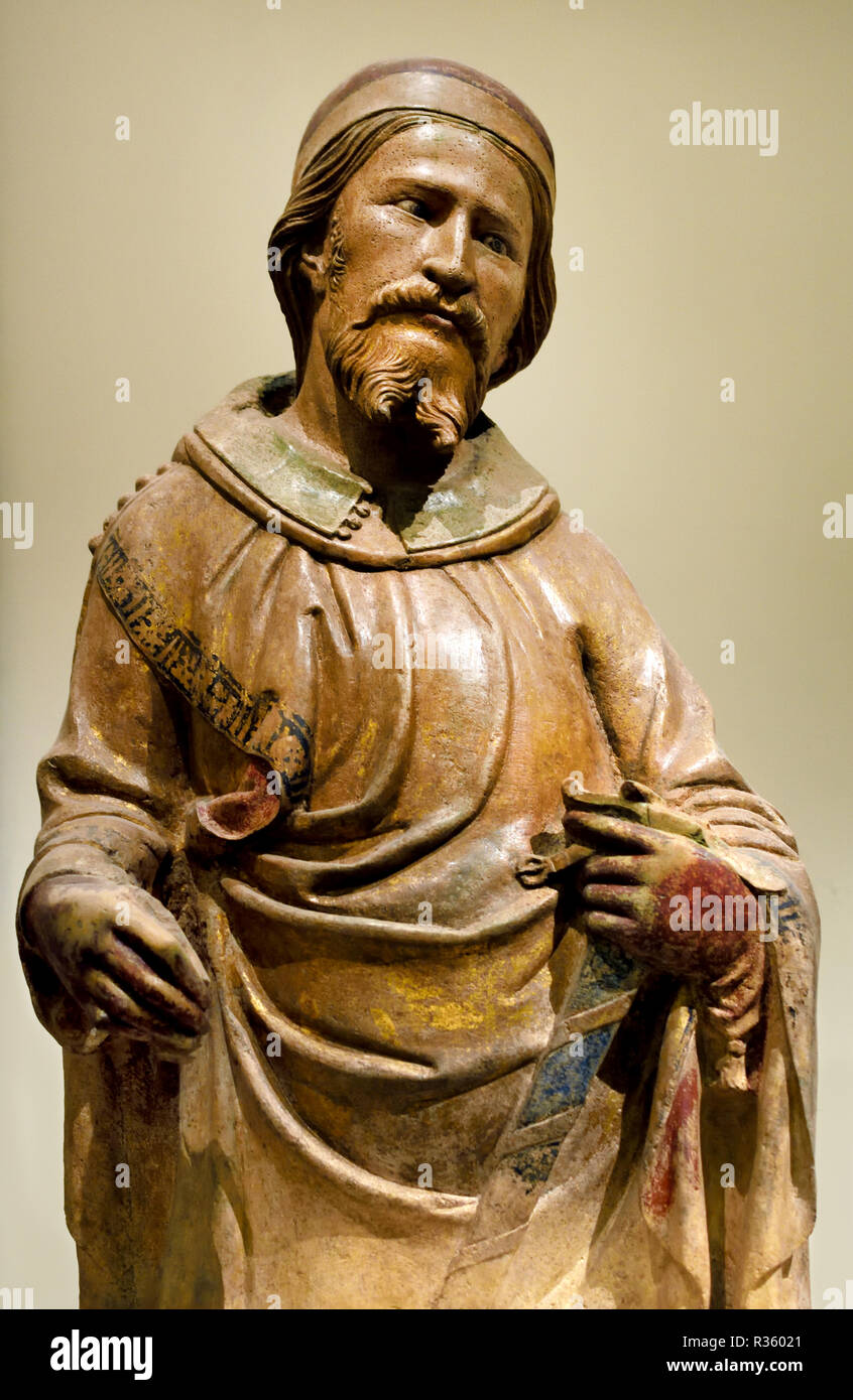 Les saints patrons de Bologne, grès, peint autour de 1388 - 1392, ( Bologne, Musée Civique médiéval ) l'Italie, l'italien, Banque D'Images