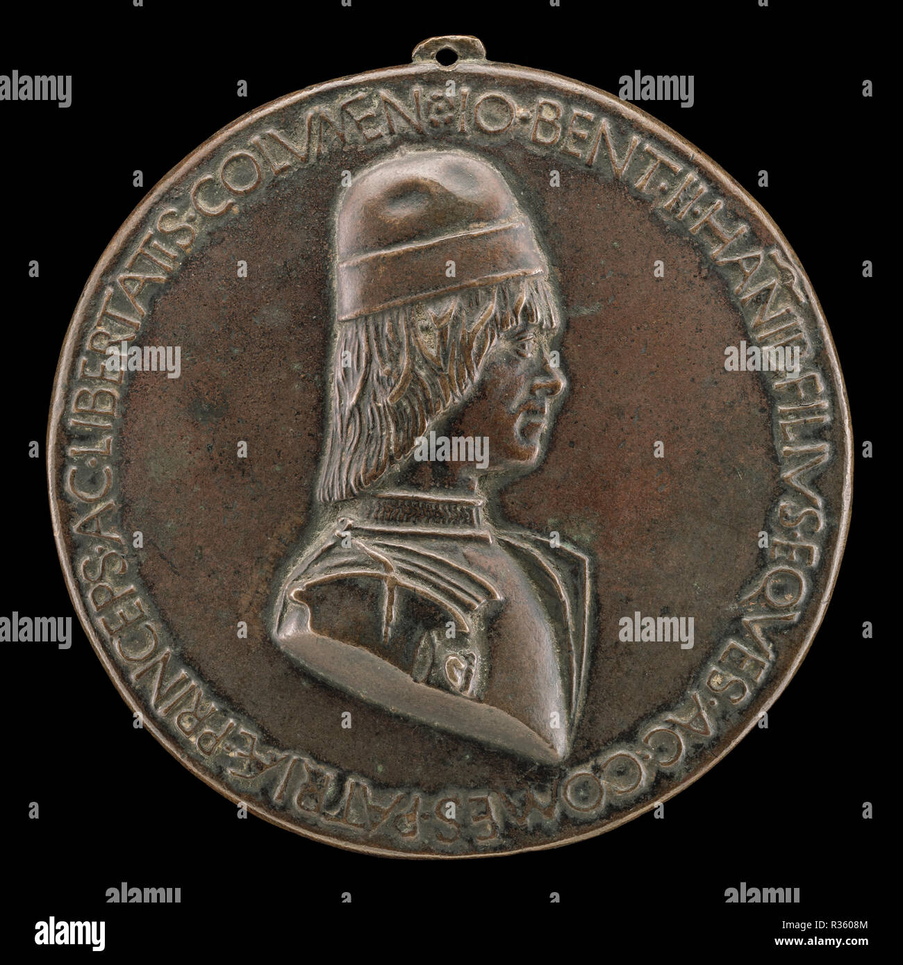 Giovanni II Bentivoglio, seigneur de Bologne, 1443-1508 [1462-1506] avers. En date du : probablement c. 1478/1482. Dimensions : hors tout (diamètre) : 9,8 cm (3 7/8 in.). Technique : bronze. Musée : National Gallery of Art, Washington DC. Auteur : Sperandio. Banque D'Images