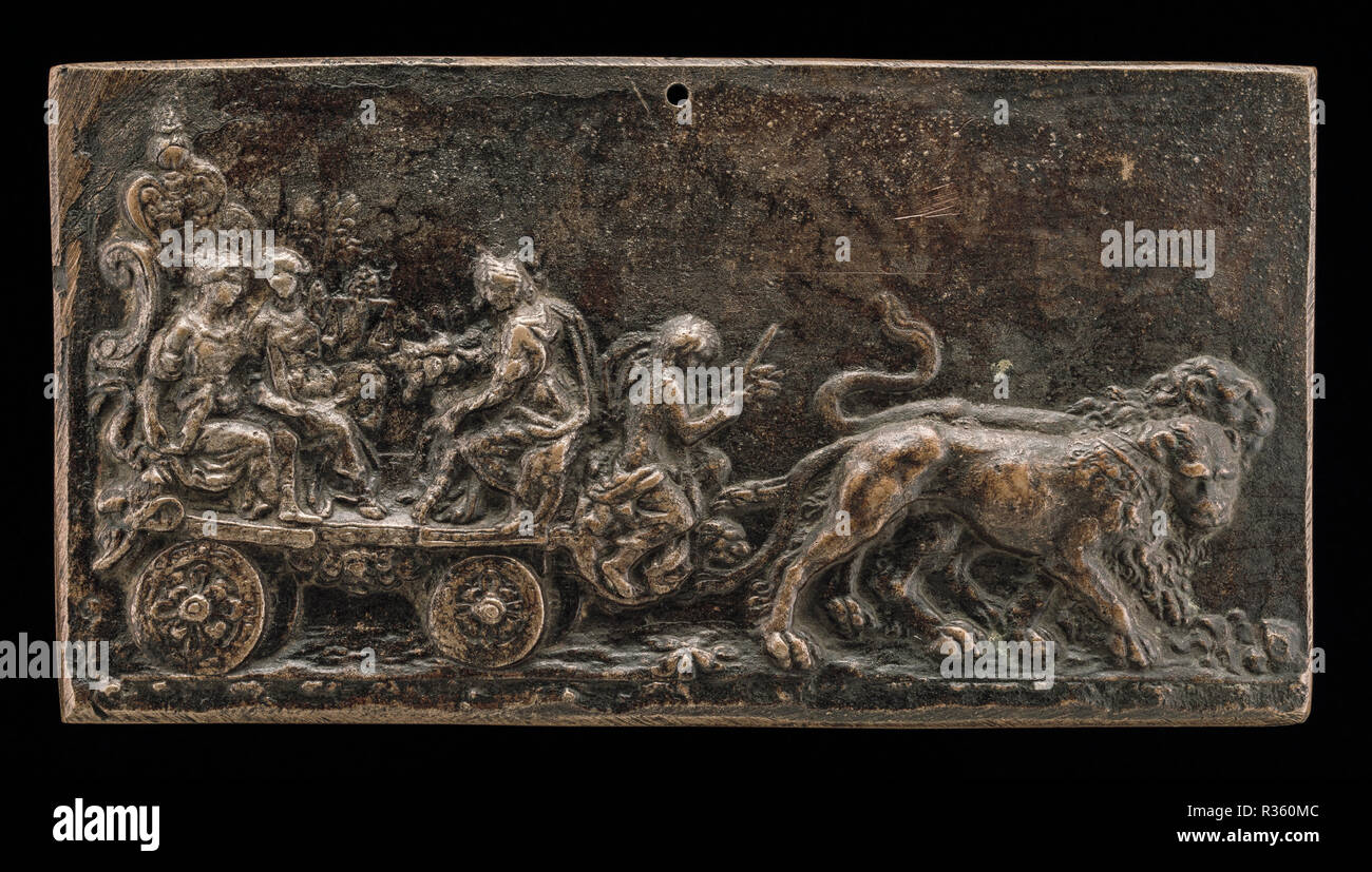 Le Triomphe de la Justice. En date du : ch. 1600. Dimensions : hors tout : 6,5 x 12,4 cm (2 9/16 x 4 7/8 in.) Poids brut : 170 gr. Médium ://bronze patine brun foncé. Musée : National Gallery of Art, Washington DC. Auteur : allemand ou du Sud 17ème siècle Russisch. Banque D'Images