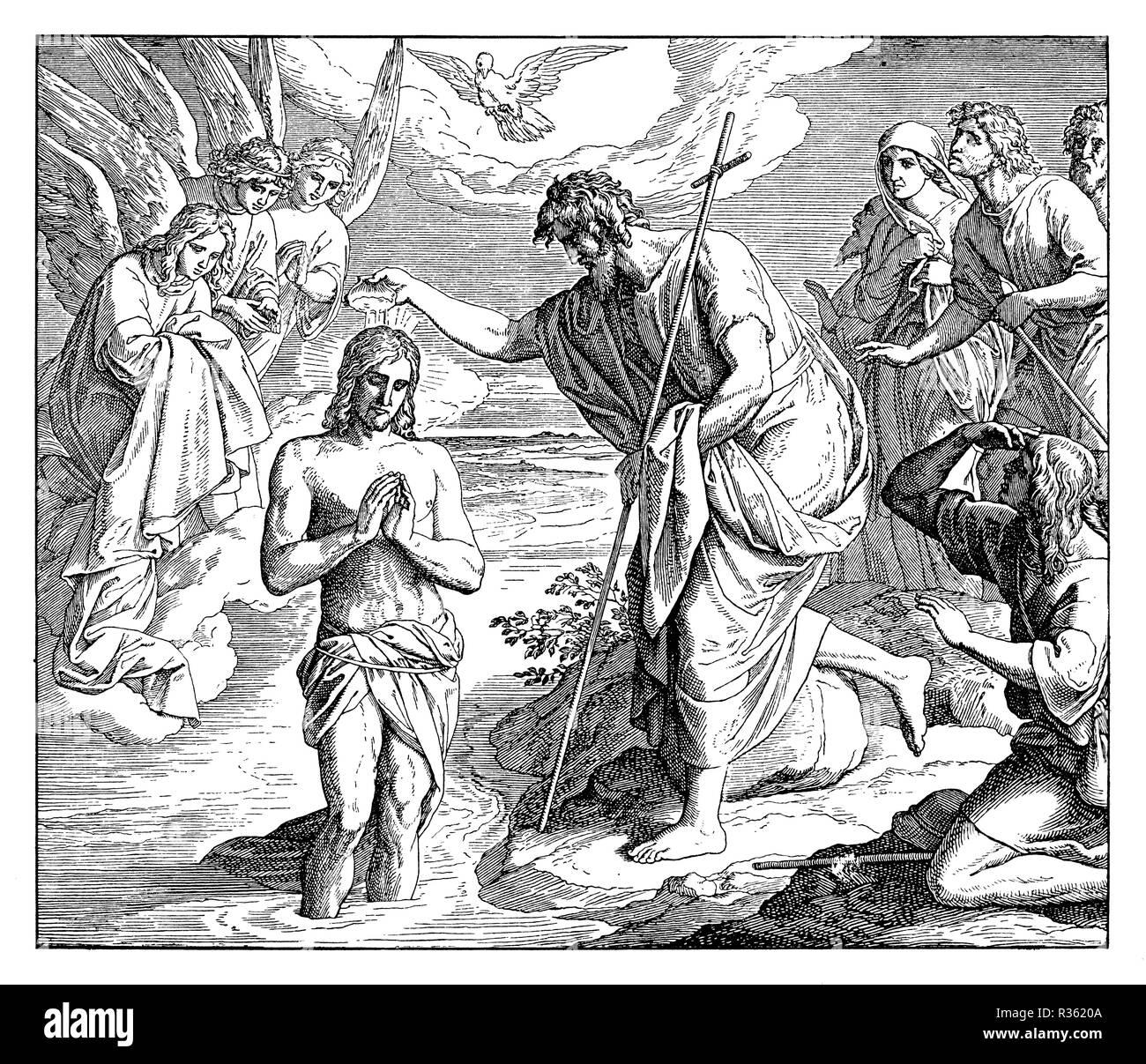 Le baptême du Christ, Julius Schnorr von Carolsfeld Banque D'Images