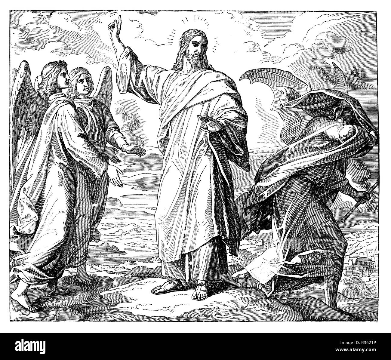La Tentation du Christ, Julius Schnorr von Carolsfeld Banque D'Images