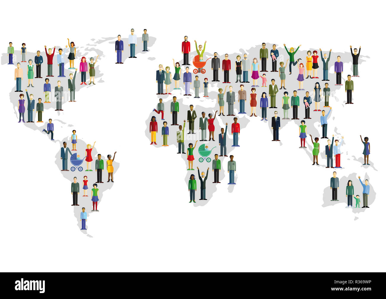 Groupe de personnes qui forment une carte du monde Photo Stock - Alamy