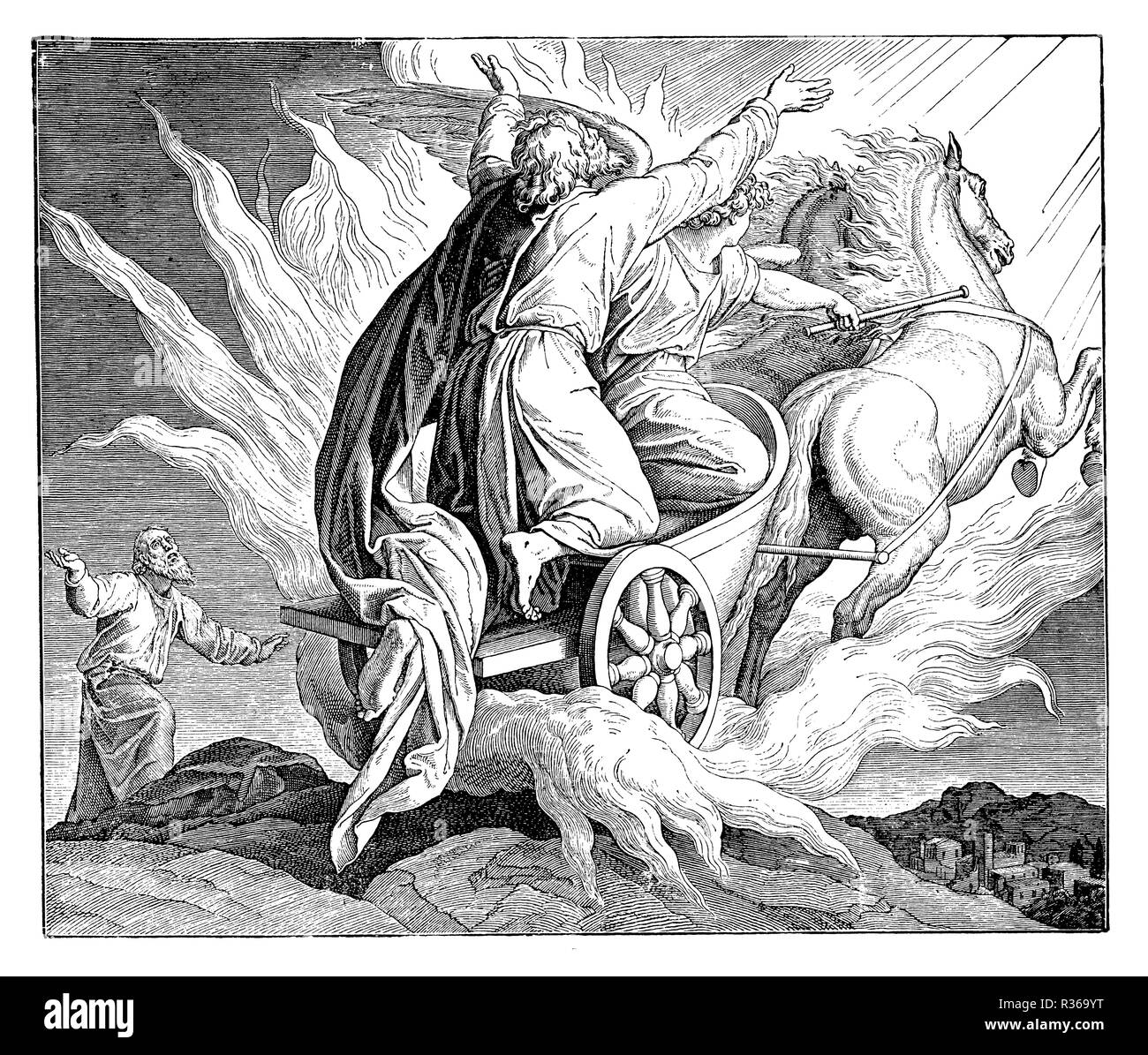 L'ascension d'Elie, Julius Schnorr von Carolsfeld Banque D'Images