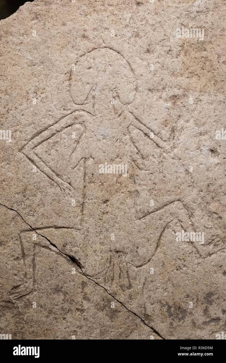 Sanliurfa, Turquie - 07 septembre 2018 : Dessin sur pierre à Sanliurfa Musée d'archéologie, Sanliurfa, la Turquie le 07 septembre 2018. Banque D'Images