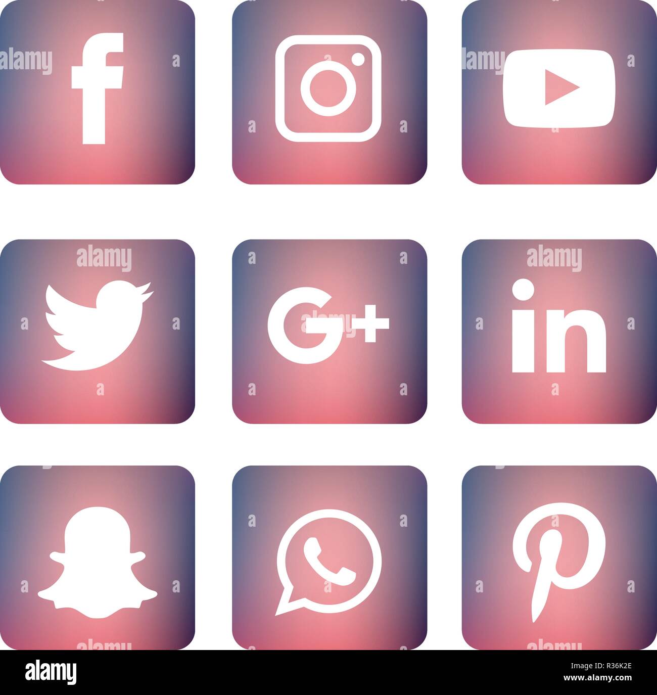 Social Media Icons Set Vector Logo Illustrator Social Media Icone Snapchat Facebook Instagram Twitter Whatsapp Set Reseau Populaires Pers Tec Image Vectorielle Stock Alamy
