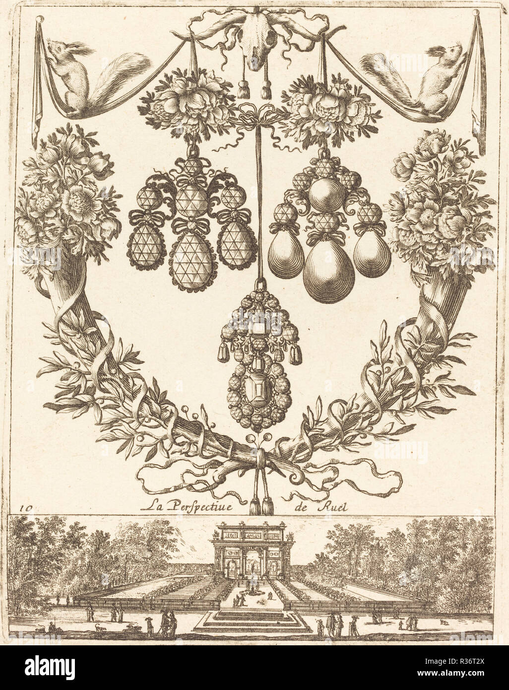 Perspective de Ruel. En date du : probablement 1665. Technique : gravure. Musée : National Gallery of Art, Washington DC. Auteur : François Le Febvre. Banque D'Images