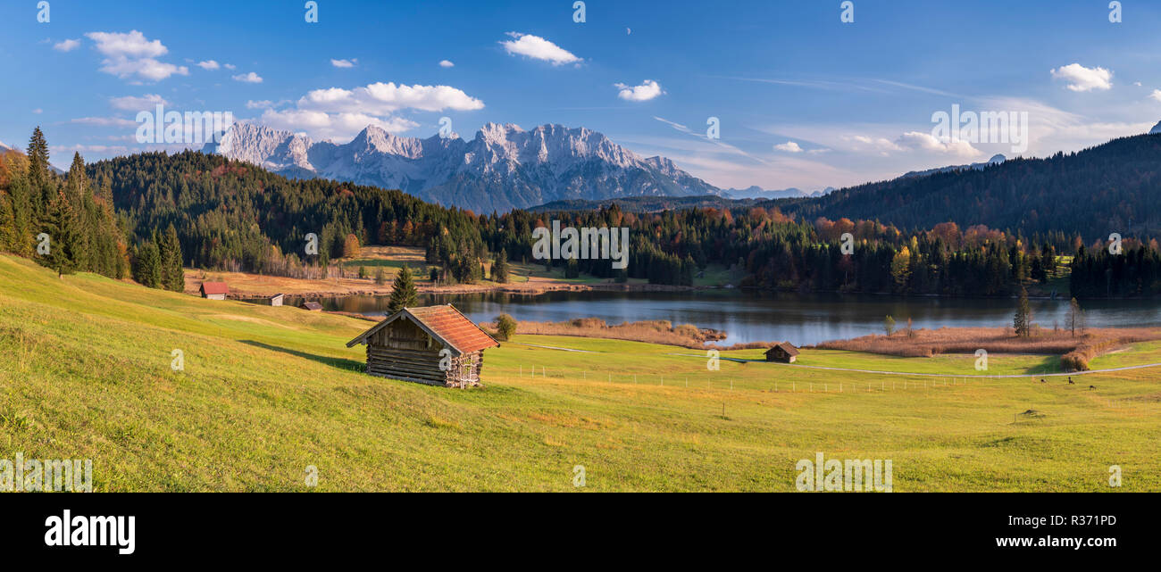 Vue panoramique de paysage en Bavière avec des Karwendel Banque D'Images
