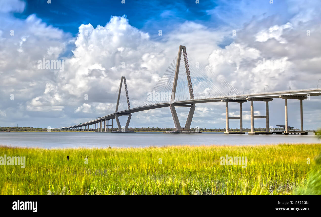 Arthur Ravenel Bridge à Charleston, SC Banque D'Images