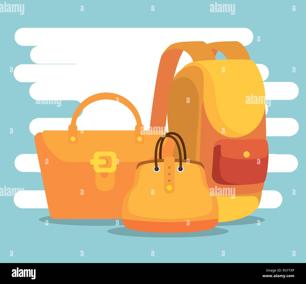 Sac à dos avec des sacs à main vente spéciale pour offrir Illustration de Vecteur