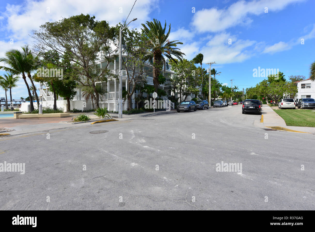 La zone résidentielle de Key West en hiver Banque D'Images