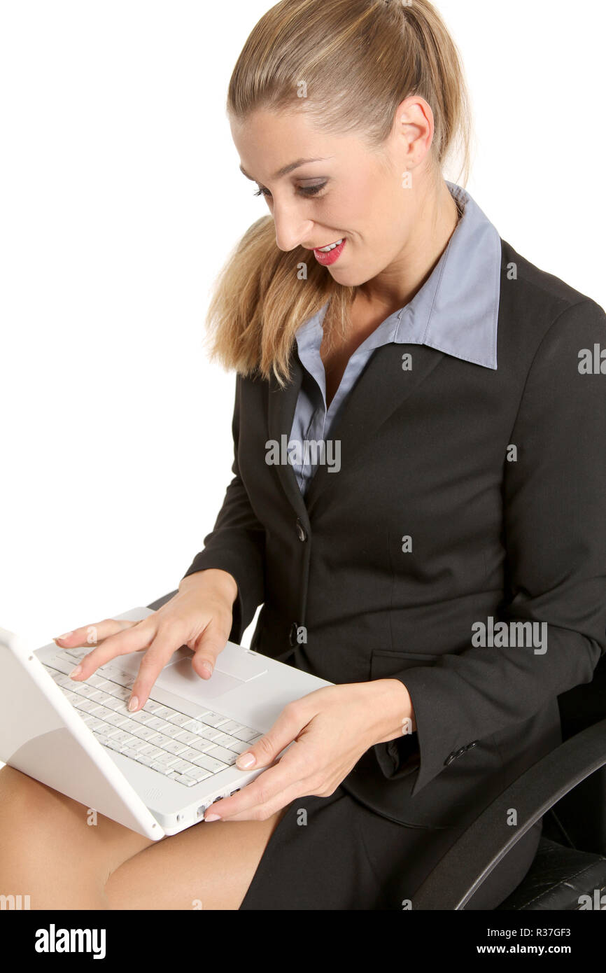 femme au comptoir Banque D'Images