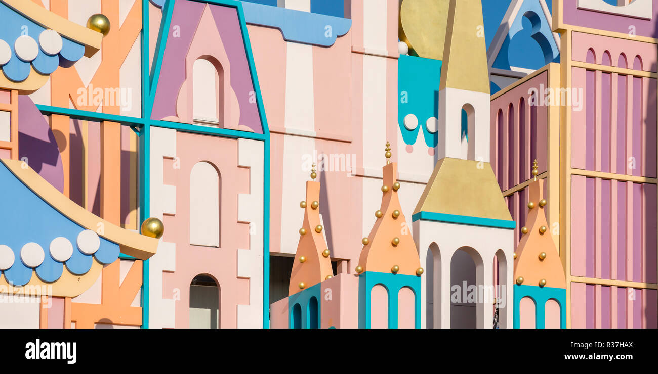 Disney Land Paris, France, Novembre 2018 : une promenade en bateau à l'attraction. Banque D'Images