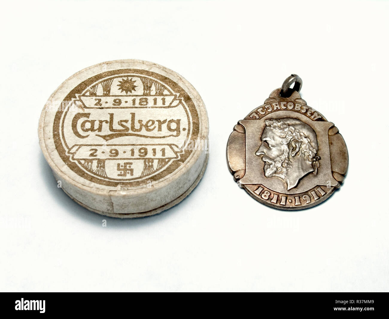 Médaille commémorative 1911 Carlsberg Banque D'Images