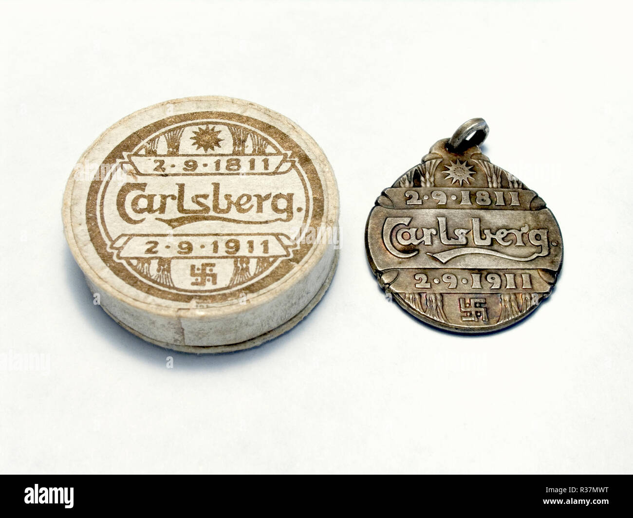 Médaille commémorative 1911 Carlsberg Banque D'Images