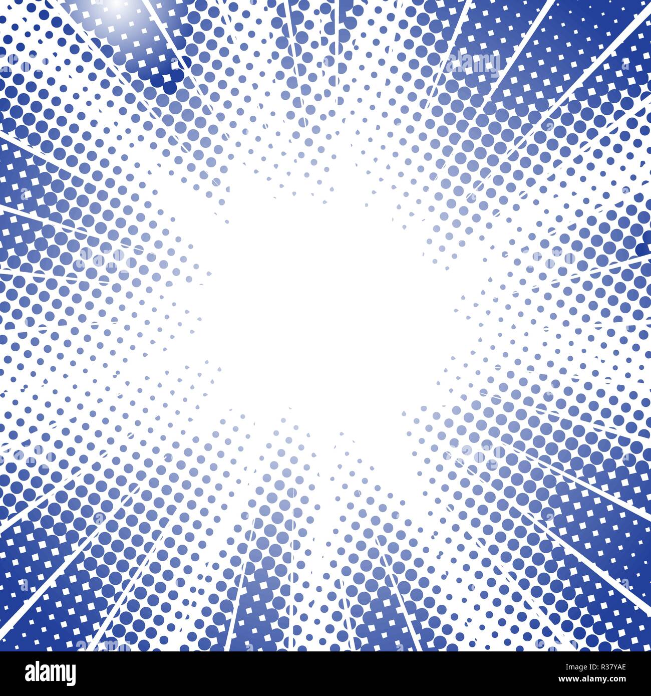 Mouvement de vitesse radiale lignes. Effet de demi-ton style manga comique abstract background Illustration de Vecteur