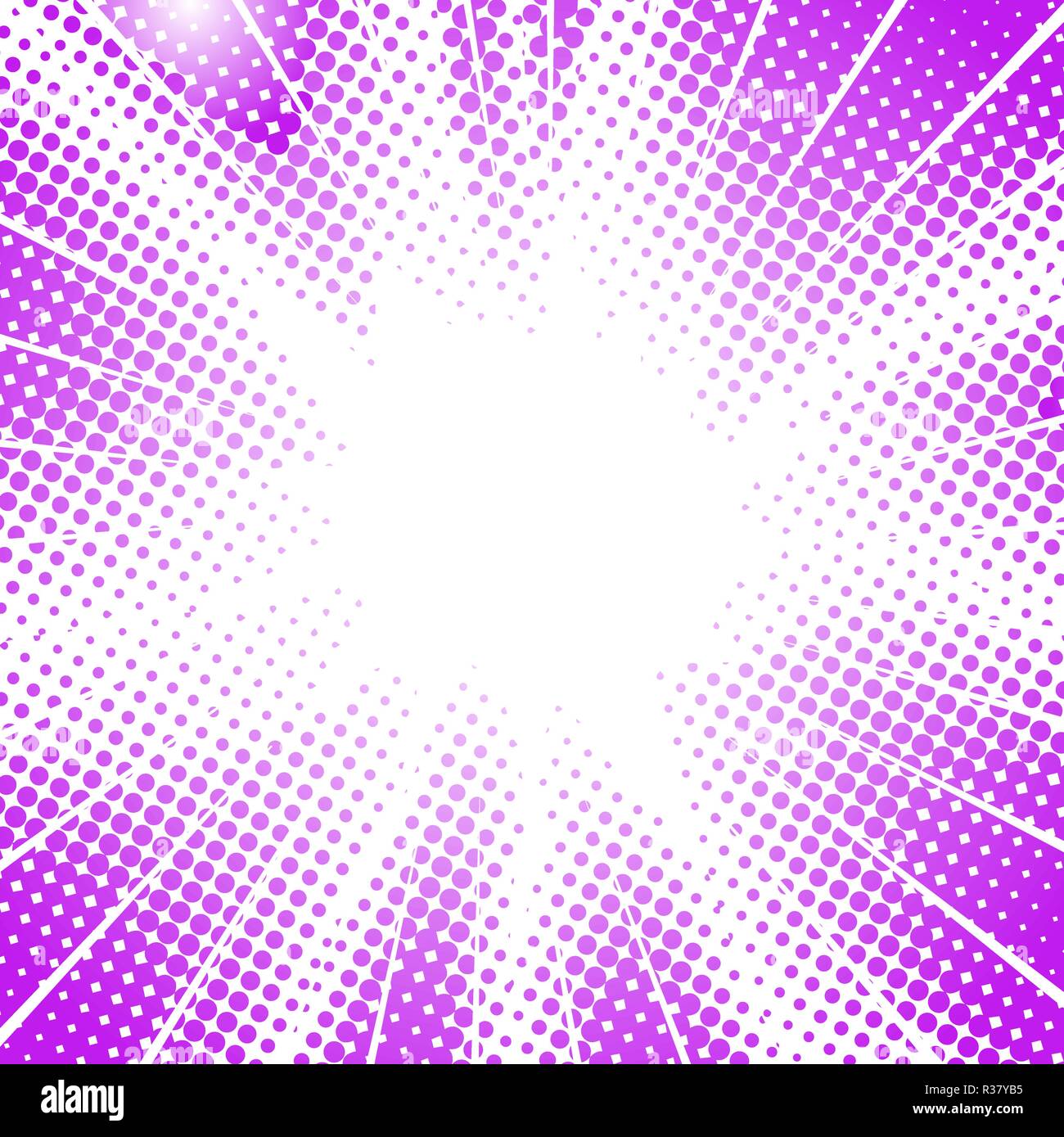 Mouvement de vitesse radiale lignes. Effet de demi-ton style manga comique abstract background Illustration de Vecteur