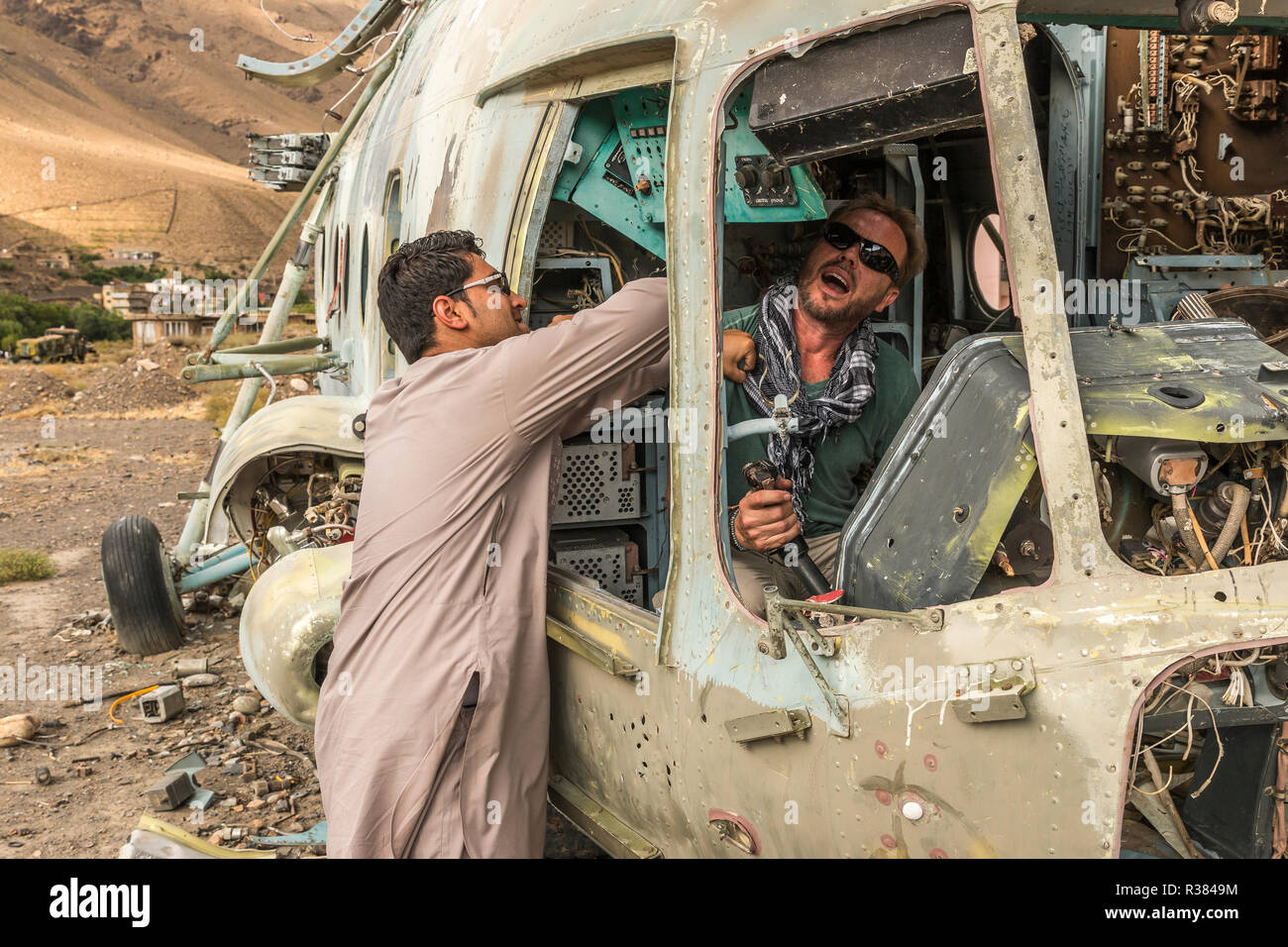 La rouille de l'invasion soviétique de l'Afghanistan en 1979, la vallée du Panshir, en Afghanistan Banque D'Images