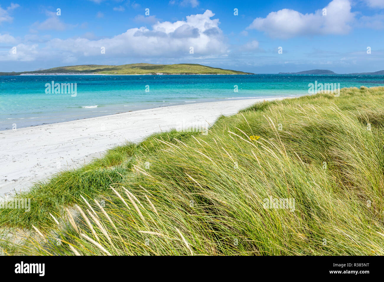 Vue de la plage pittoresque, à l'île de Barra, îles Hébrides, Ecosse, Royaume-Uni, Europe Banque D'Images
