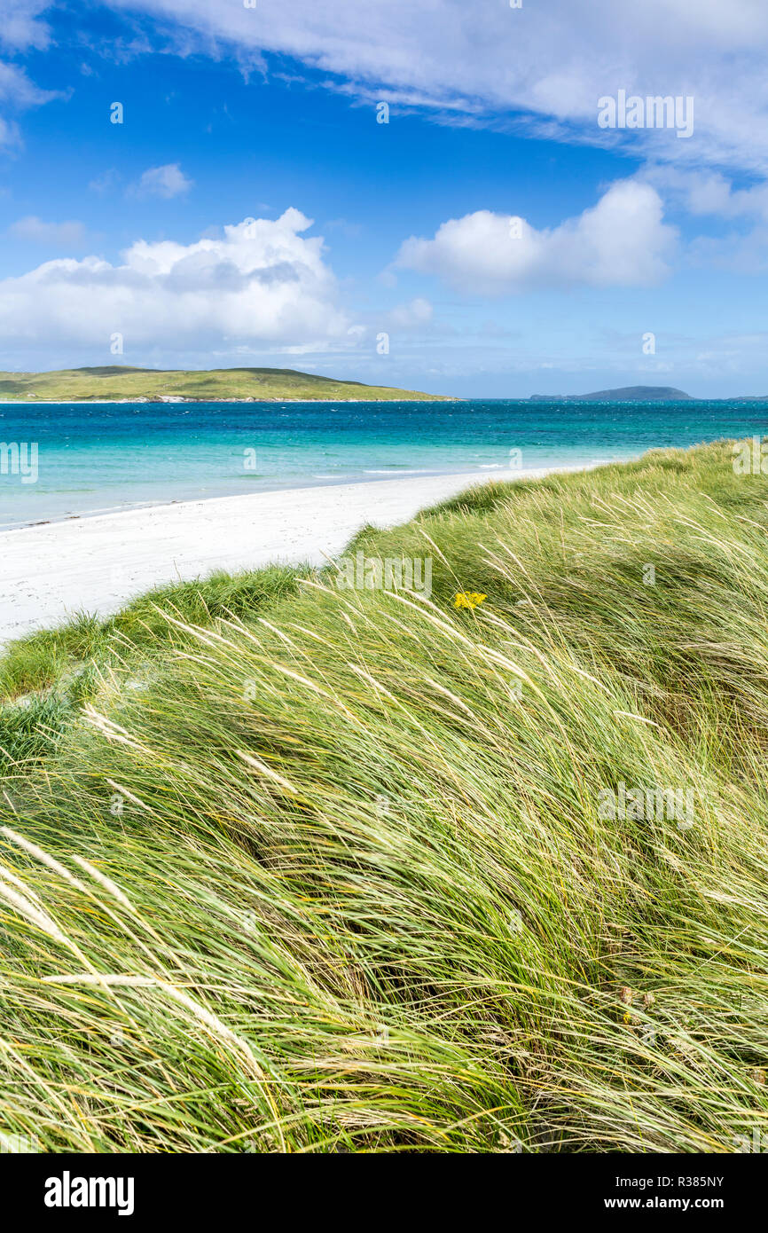 Vue de la plage pittoresque, à l'île de Barra, îles Hébrides, Ecosse, Royaume-Uni, Europe Banque D'Images