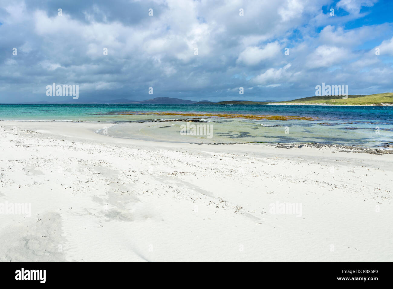 Vue de la plage pittoresque, au nord à l'île de Barra, îles Hébrides, Ecosse, Royaume-Uni, Europe Banque D'Images