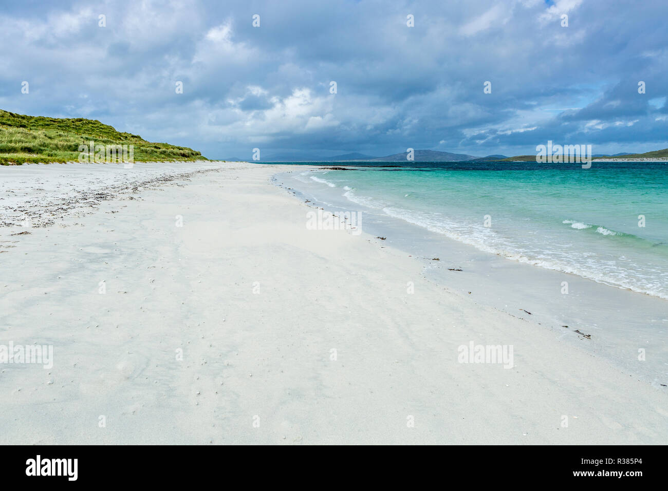 Vue de la plage pittoresque, à l'île de Barra, îles Hébrides, Ecosse, Royaume-Uni, Europe Banque D'Images