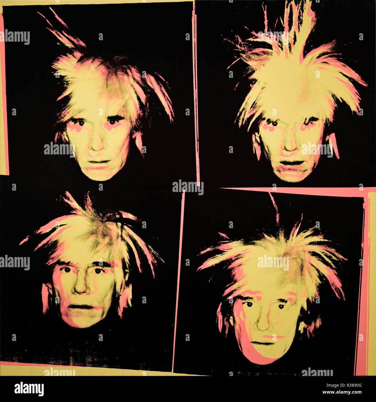 Andy Warhol, autoportrait, 1986 encre à sérigraphie sur toile Banque D'Images