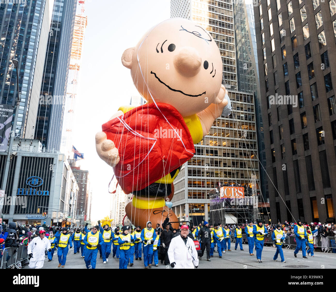 Charlie Brown balloon vu au cours de la 2018 Macy's Thanksgiving Day Parade à New York. Banque D'Images