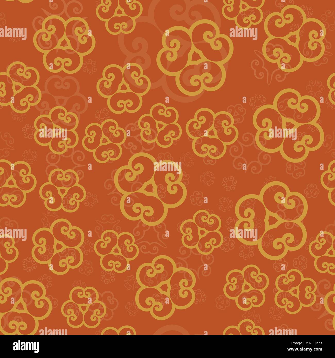Mandala, chaotique, éléments floraux stylisés ornement décoratif. Motif de fond transparent. L'Arabe, Asiatique, motifs ottomans. Vector illustration sans fin Illustration de Vecteur