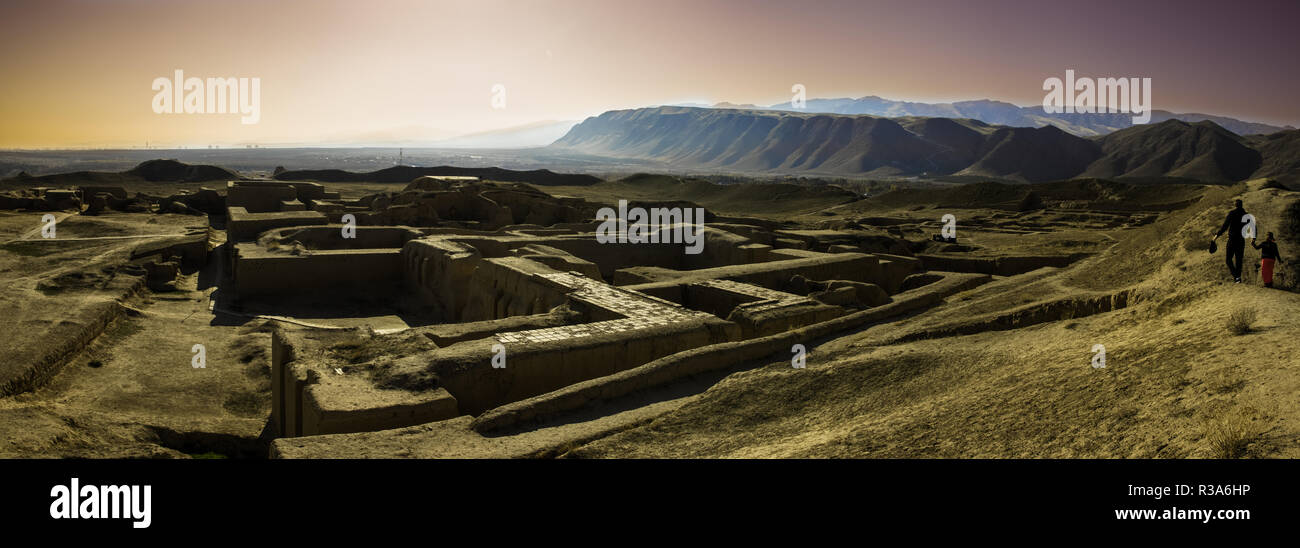 Ruines de l'ancienne capitale parthe (Iran) Nisa, Turkménistan, Bagir village Banque D'Images