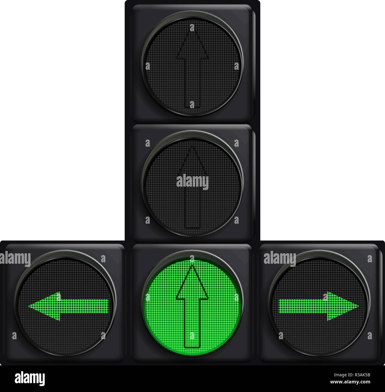 Feux de circulation avec feu vert sur les Illustration de Vecteur