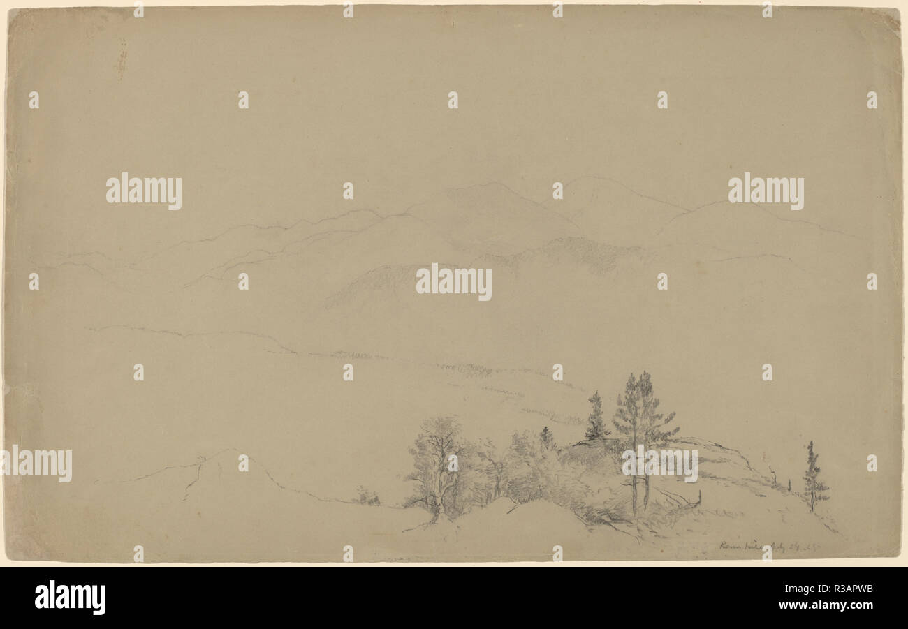 Raven Hill. En date du : 1868. Fiche technique : Dimensions : 32,7 × 53 cm (12 7/8 x 20 7/8 in.). Médium : graphite sur papier vélin vert. Musée : National Gallery of Art, Washington DC. Auteur : Homer Dodge Martin. Banque D'Images