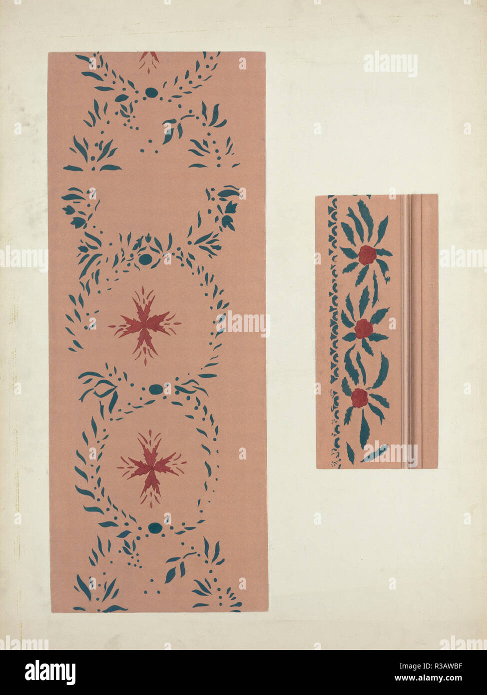 Pochoir mural. En date du : 1935/1942. Dimensions : hors tout : 55,5 x 76 cm (21 7/8 x 29 15/16 po.). Technique : sérigraphie sur carton. Musée : National Gallery of Art, Washington DC. Auteur : Ray Holden et Edward DiGennero. Banque D'Images