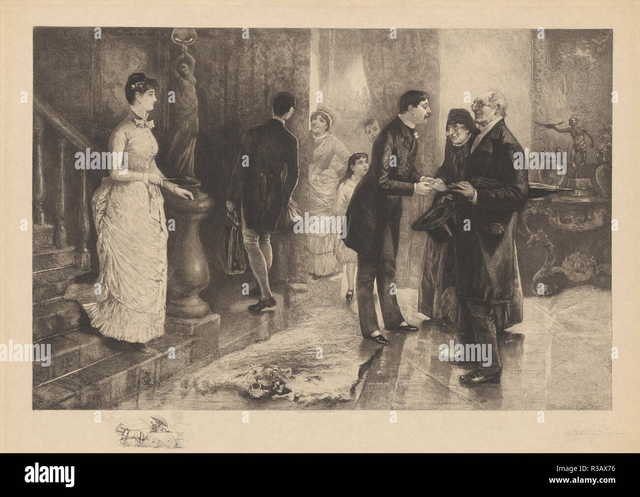 La visite de la ville. En date du : 1886-1887. Dimensions : image : 594 x 750 mm feuille : 649 x 875 x 578 mm plaque : 830 mm. Technique : gravure. Musée : National Gallery of Art, Washington DC. Auteur : Stephen James Ferris après William Thomas Smedley. Banque D'Images