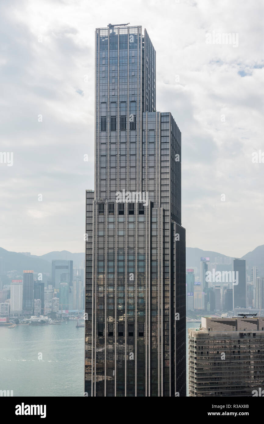 Gratte-ciel à quai Victoria, Tsim Sha Tsui, Kowloon, Hong Kong Banque D'Images