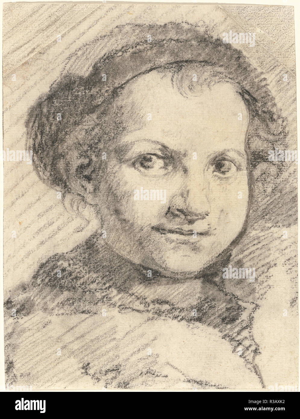 Un garçon souriant. En date du : ch. 1748. Dimensions : hors tout : 20,5 x 15,6 cm (8 1/16 x 6 1/8 in.). Médium : craie noir et gris sur papier vergé. Musée : National Gallery of Art, Washington DC. Auteur : FRANCESCO ZUCCARELLI. Banque D'Images Un garçon souriant. En date du : ch. 1748. Dimensions : hors tout : 20,5 x 15,6 cm (8 1/16 x 6 1/8 in.). Médium : craie noir et gris sur papier vergé. Musée : National Gallery of Art, Washington DC. Auteur : FRANCESCO ZUCCARELLI. Banque D'Images