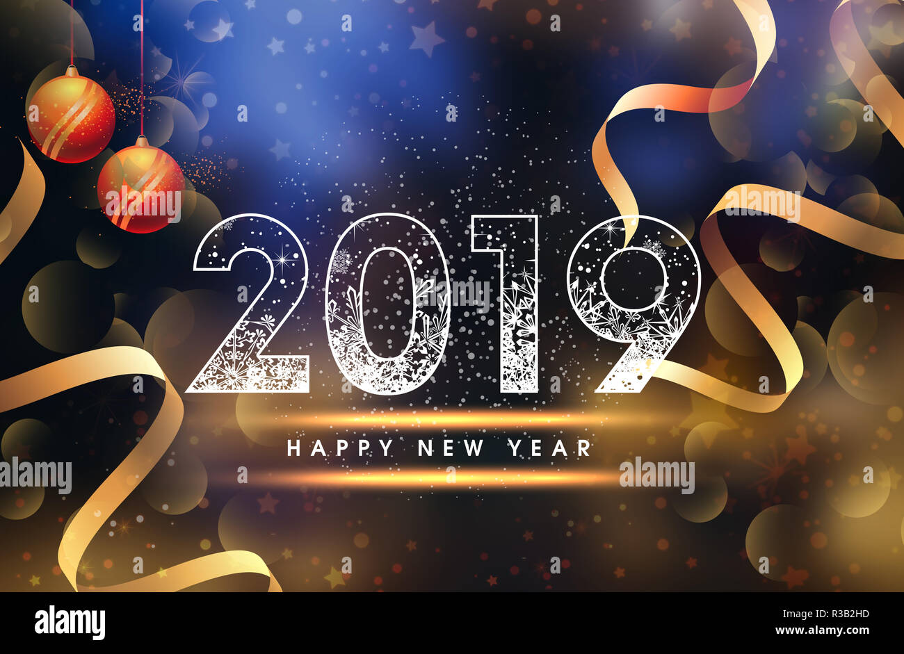 2019 Nouvelle année salutations Banque D'Images