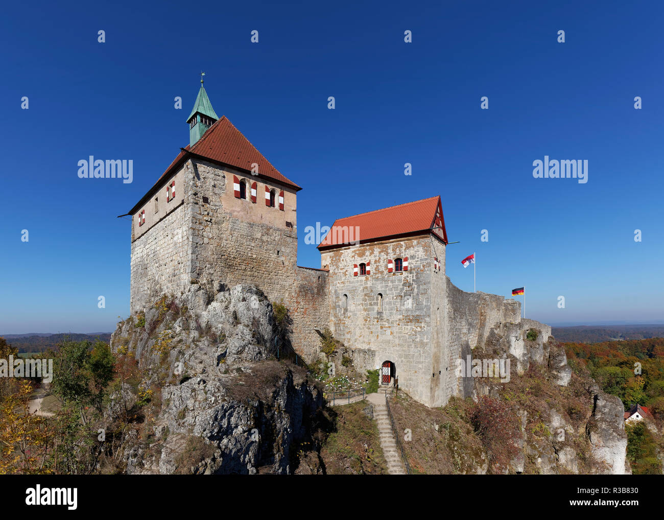 Château de Hohenstein, Alb franconien, Hersbruck Alb, Middle Franconia, Franconia, Bavaria, Germany Banque D'Images