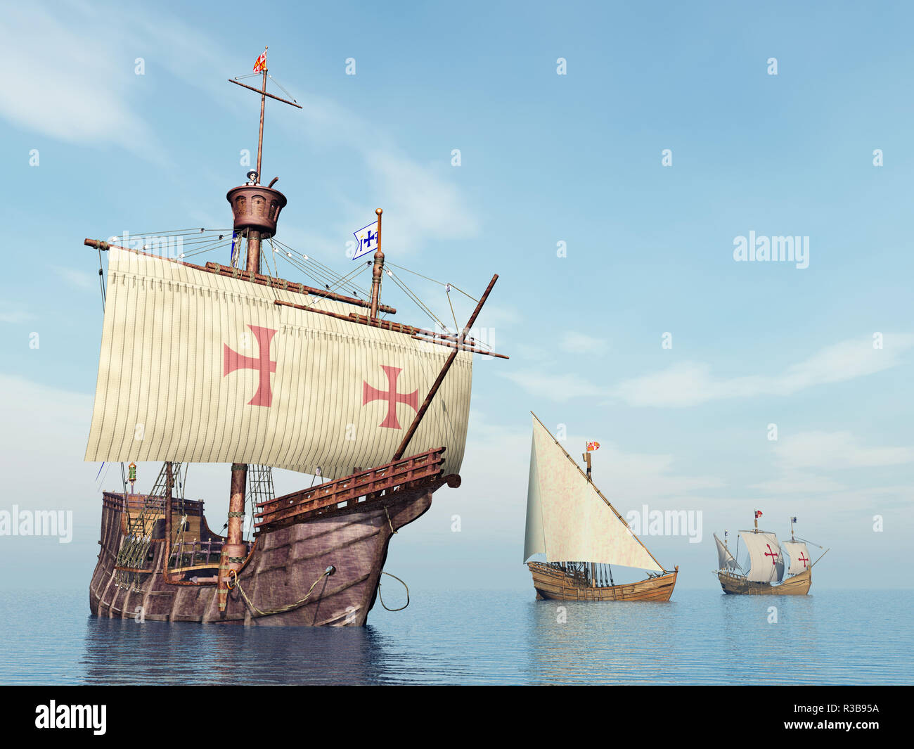 Lo Era La Pinta Di Colombo Santa Maria, la Pinta et la Nina de Christophe Colomb Photo Stock - Alamy